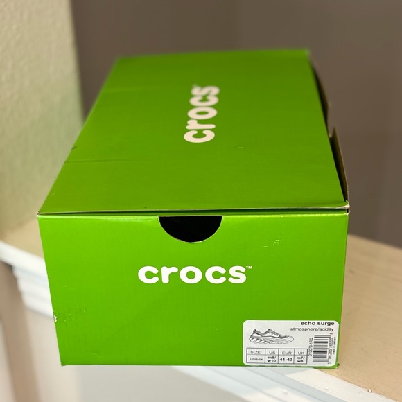 Brand New Crocs Echo Surge Sneakers Men’s 8 / WMN 10 Color:Atmosphere/Acidity